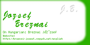 jozsef breznai business card